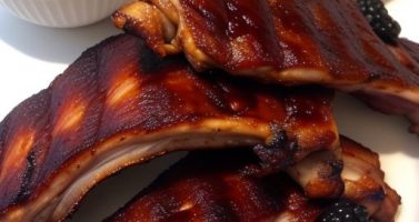 Blackberry Chipotle Smoky Grilled Ribs