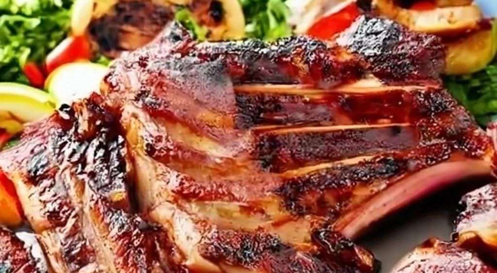 Grilling a yummy ribs meal