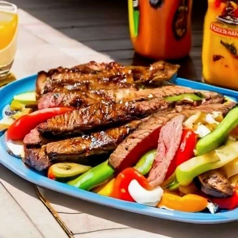 Seared Grilled Steak on a Plate